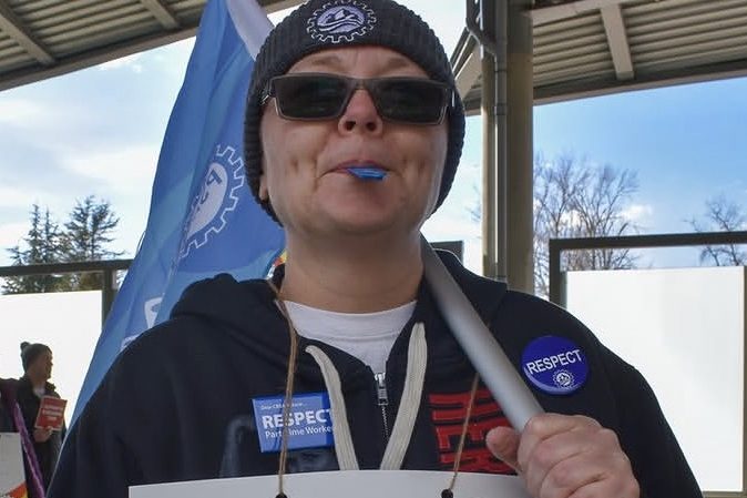 Julie Kelly at a rally
